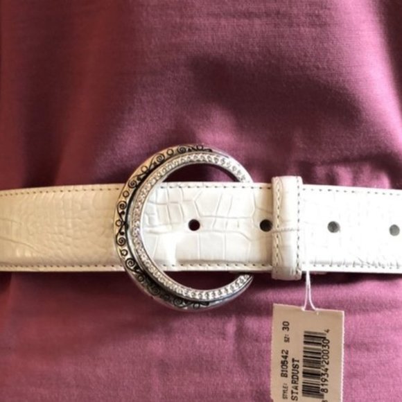 Brighton White Belt with Silver Buckle main image 5